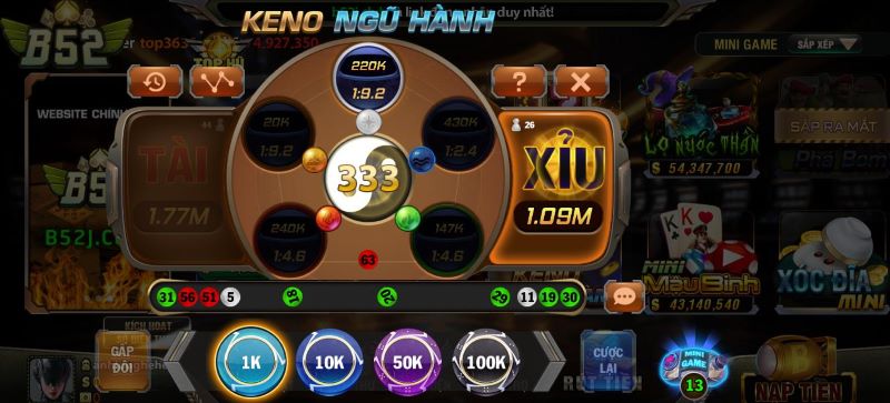 Khái niệm về tựa game Keno ngũ hành đang rất hot
