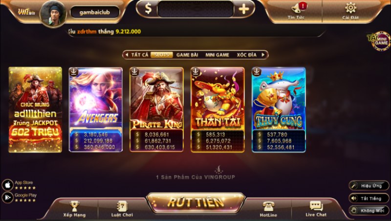 Đa dạng game cược hàng đầu tại cổng game hot hit 2024